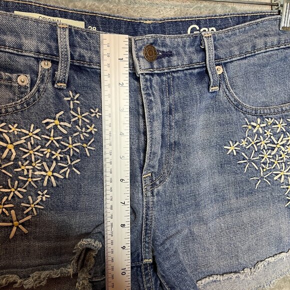 GAP 1969 Women Girly Boho Daisy Original Best Girlfriend Denim Cut Off Short 28 - Picture 9 of 12